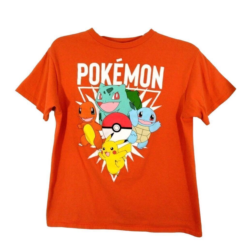 Pokemon Boys L 14/15 Orange Short Sleeve T-shirt